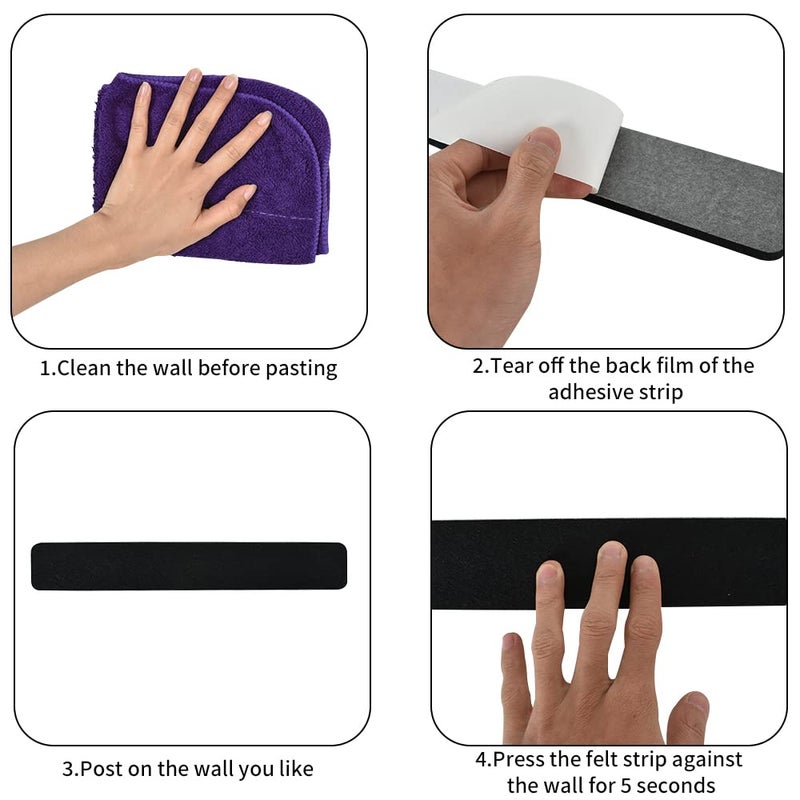 Vuzvuv 8 pcs Bulletin Board Bar Strips with 50 Pushpins & 10 Wooden Clip pins - Image 3